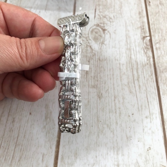 SILVERTONE Metal Rhinestone Smart Watch Band Replacement - Picture 6 of 10